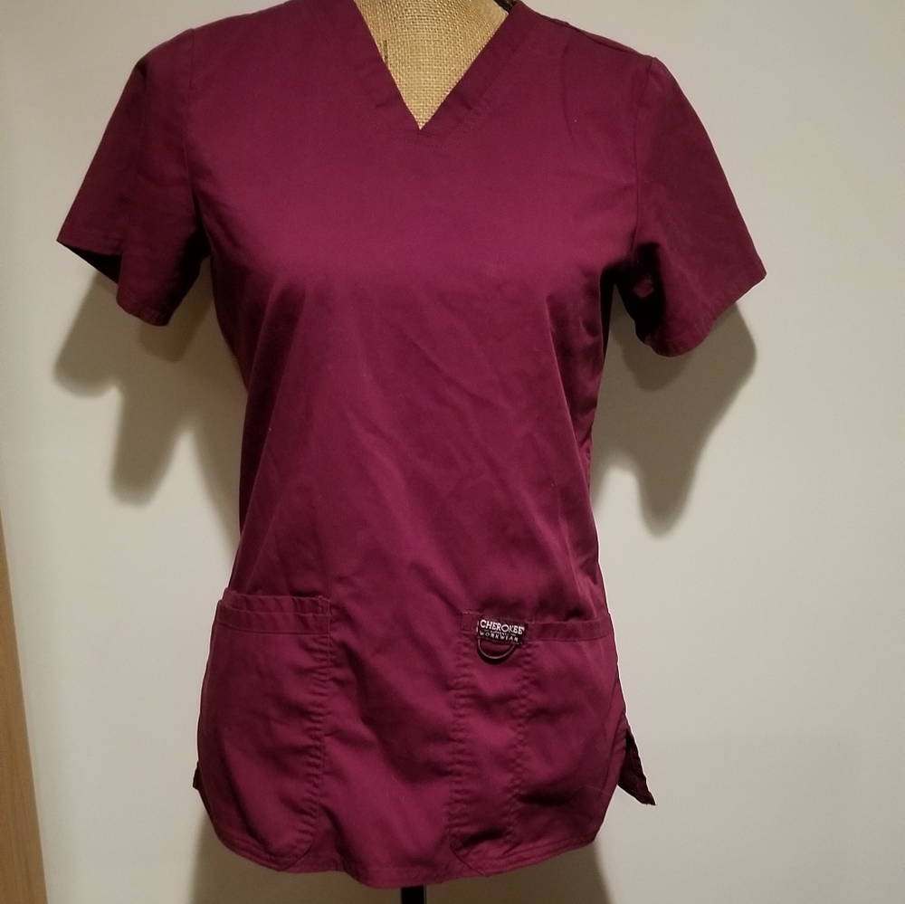💙 Cherokee maroon scrub top